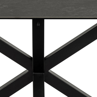 Harlow Dining Table in Ceramic  Black Top 160x75.5cm