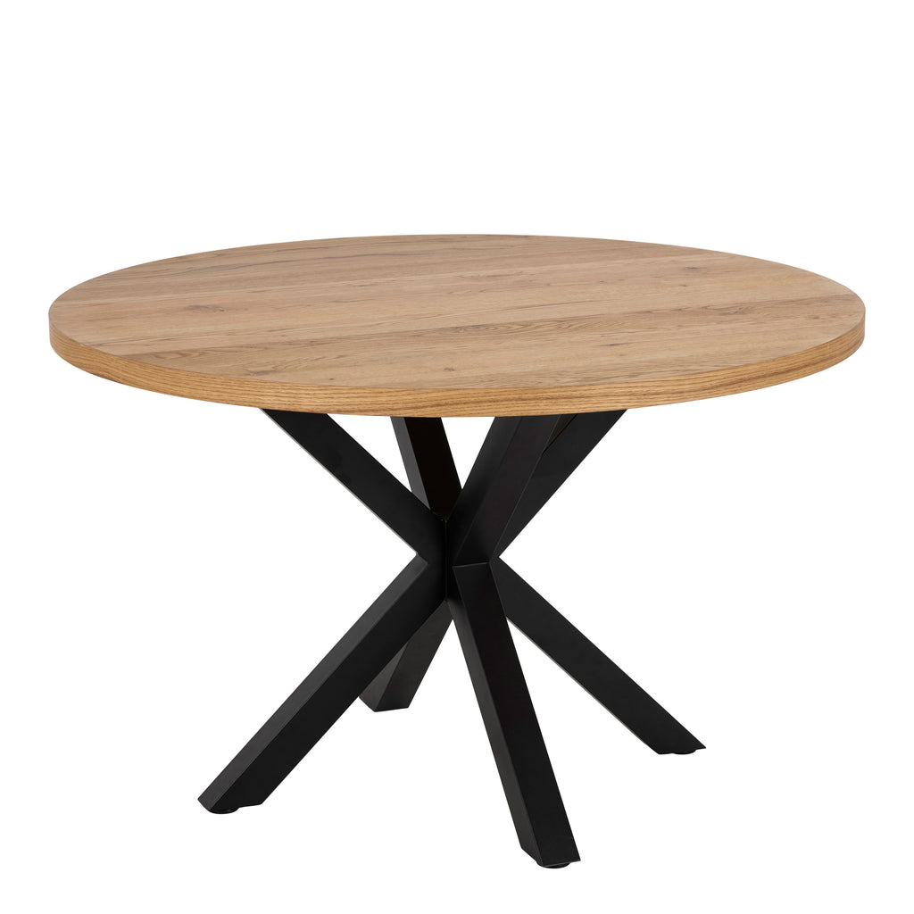 Harlow Dining Table in Oak with Black Legs