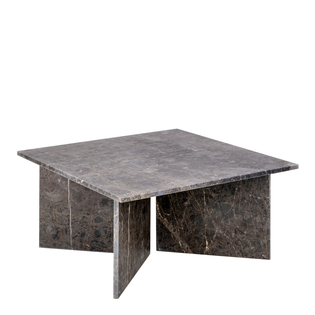 Lyra Square Coffee Table with Marron Marble Top 90cm
