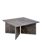 Lyra Square Coffee Table with Marron Marble Top 90cm