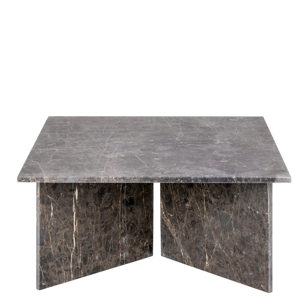 Lyra Square Coffee Table with Marron Marble Top 90cm
