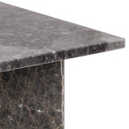 Lyra Square Coffee Table with Marron Marble Top 90cm