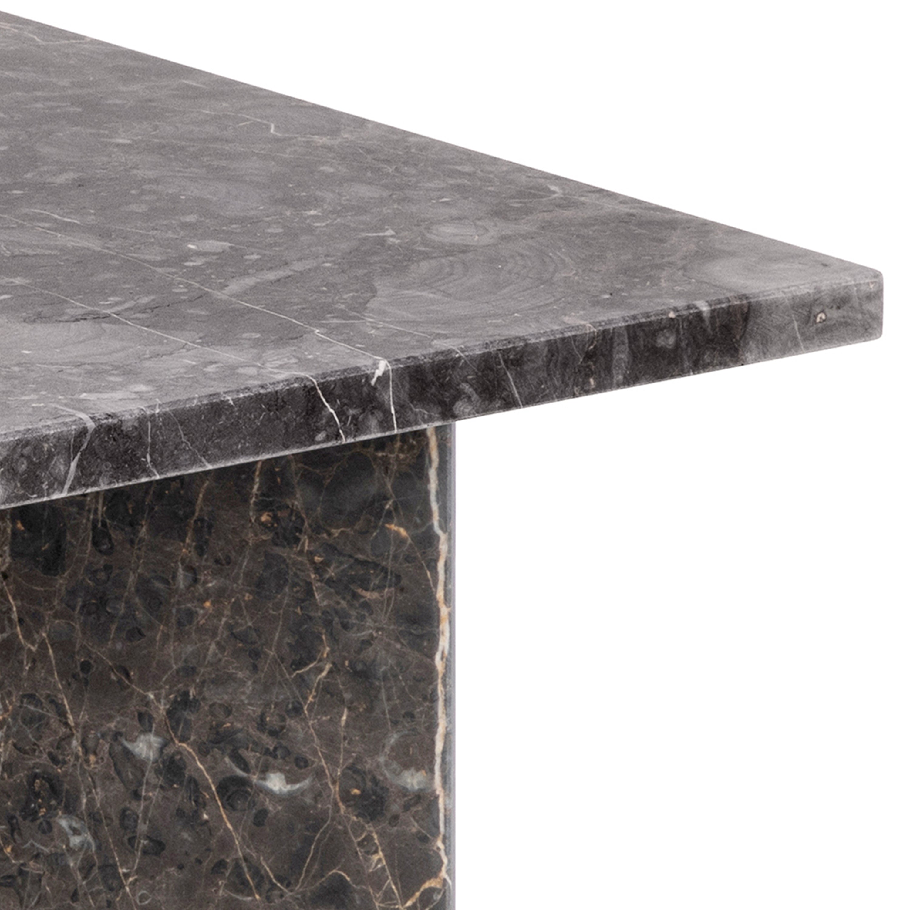 Lyra Square Coffee Table with Marron Marble Top 90cm