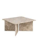 Lyra Square Coffee Table with Brown Marble Top 90cm