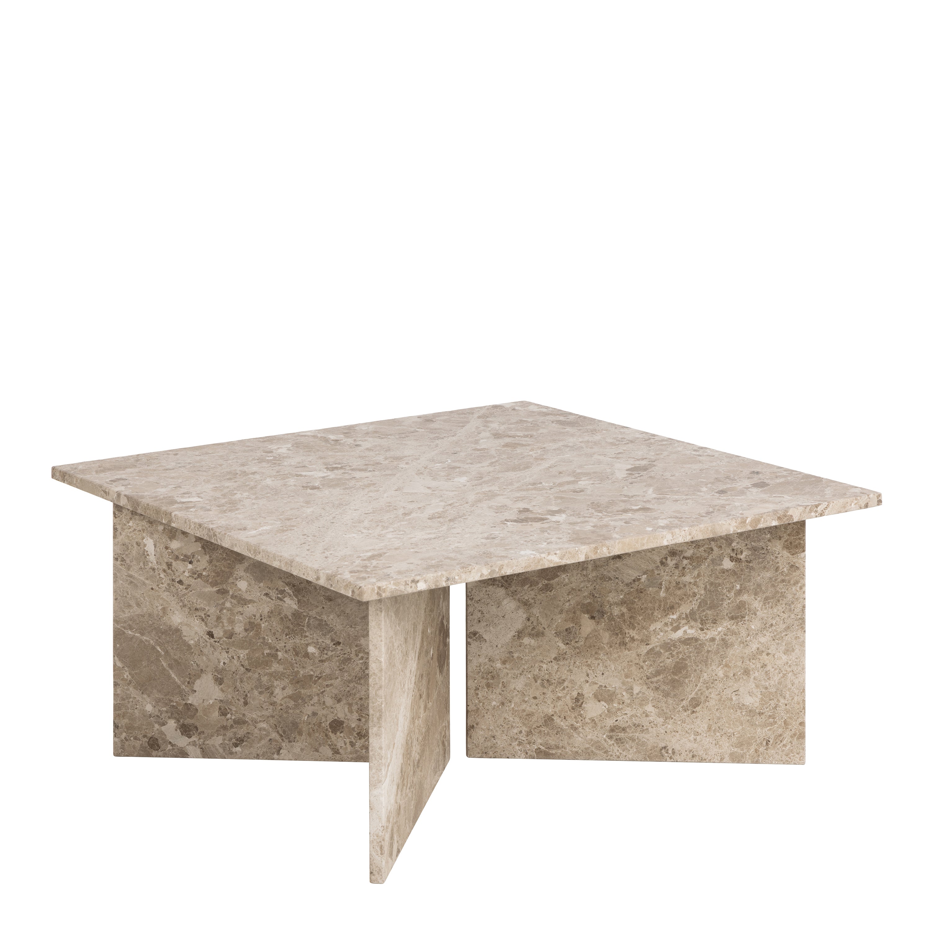 Lyra Square Coffee Table with Brown Marble Top 90cm