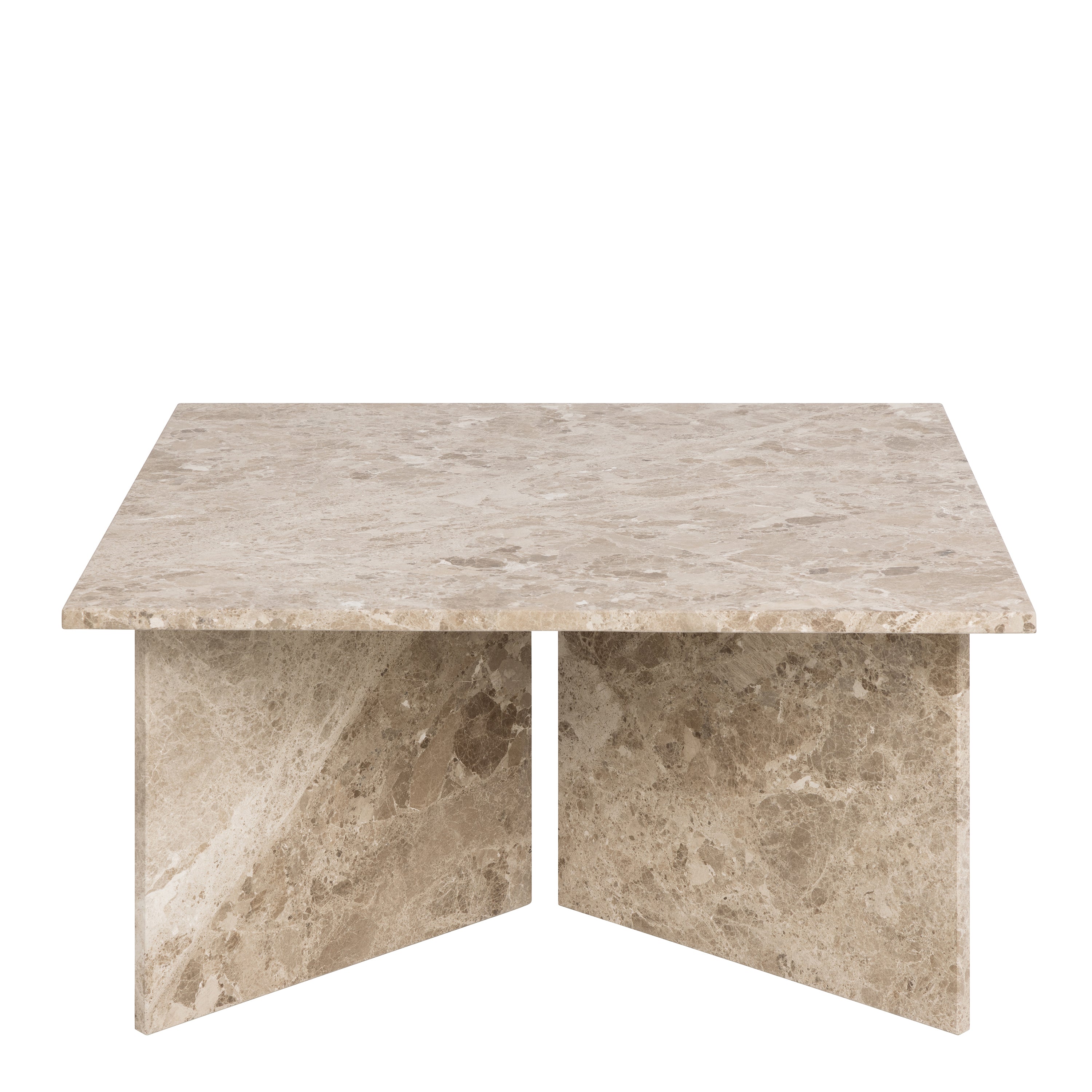 Lyra Square Coffee Table with Brown Marble Top 90cm