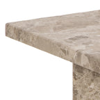 Lyra Square Coffee Table with Brown Marble Top 90cm