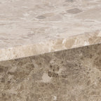 Lyra Square Coffee Table with Brown Marble Top 90cm