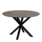 Harlow Round Dining Table with Ceramic Black Top