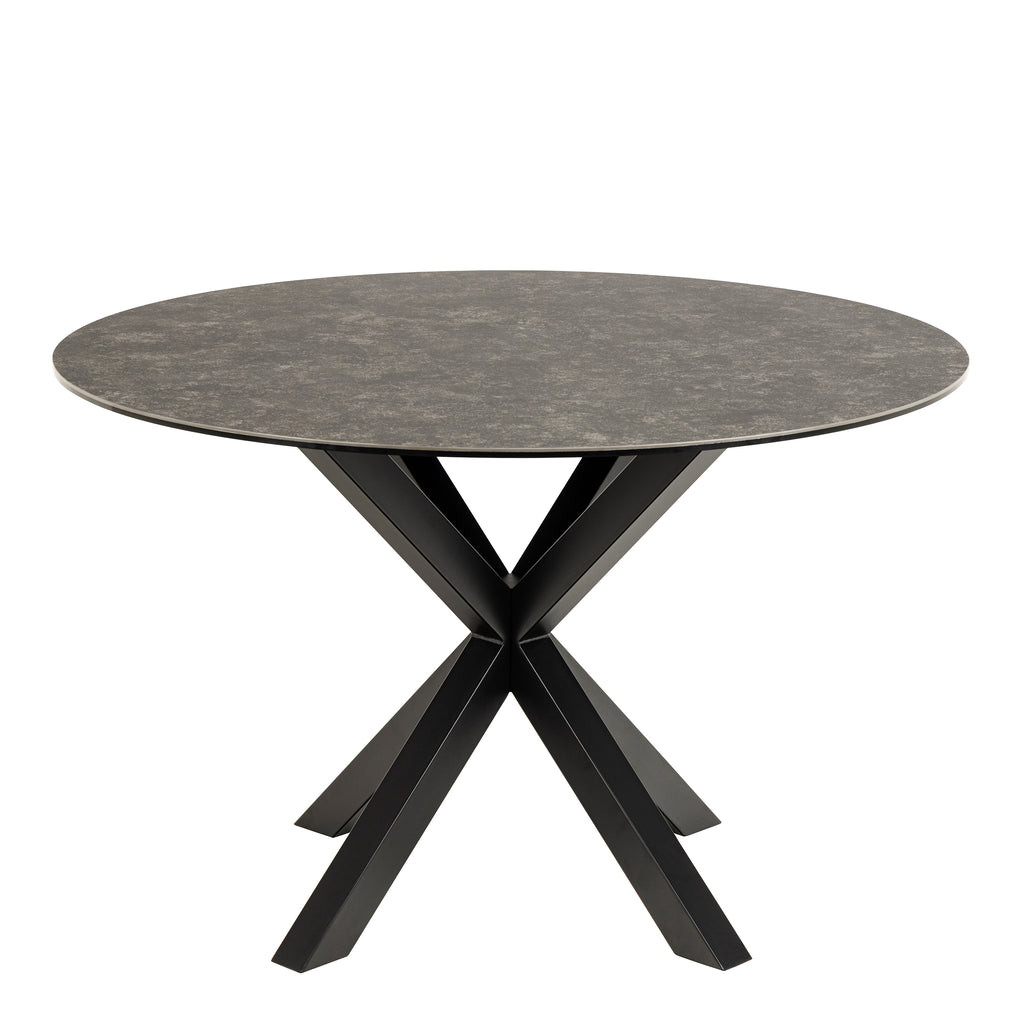 Harlow Round Dining Table with Ceramic Black Top