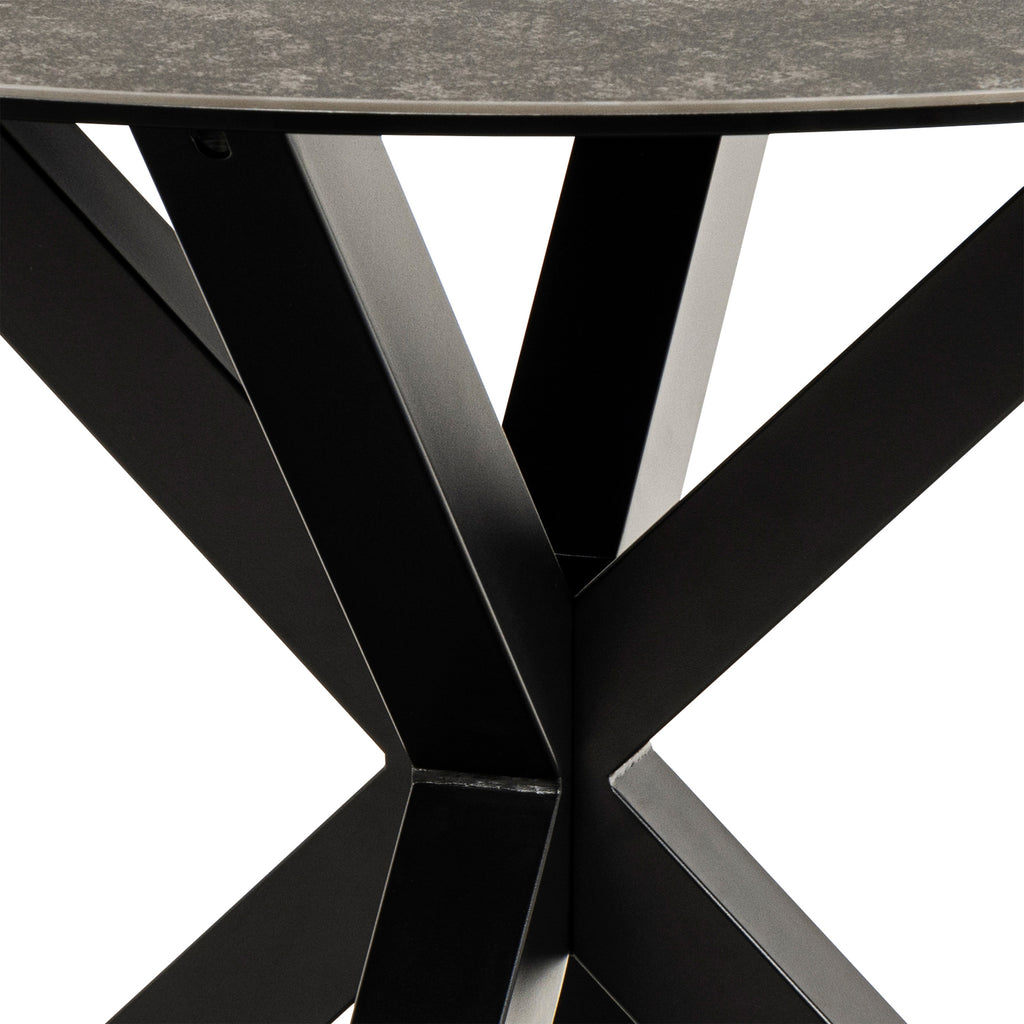 Harlow Round Dining Table with Ceramic Black Top