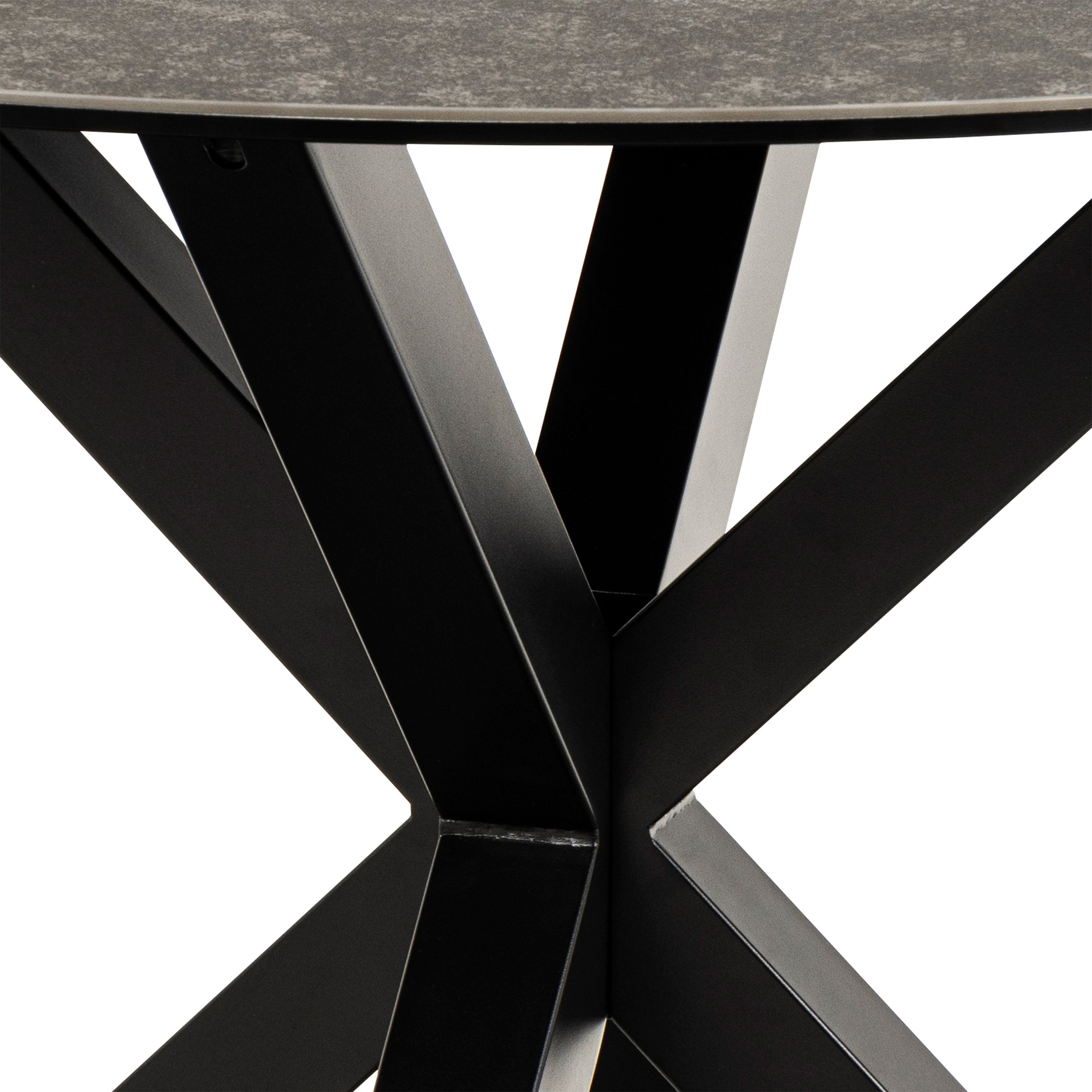 Harlow Round Dining Table with Ceramic Black Top