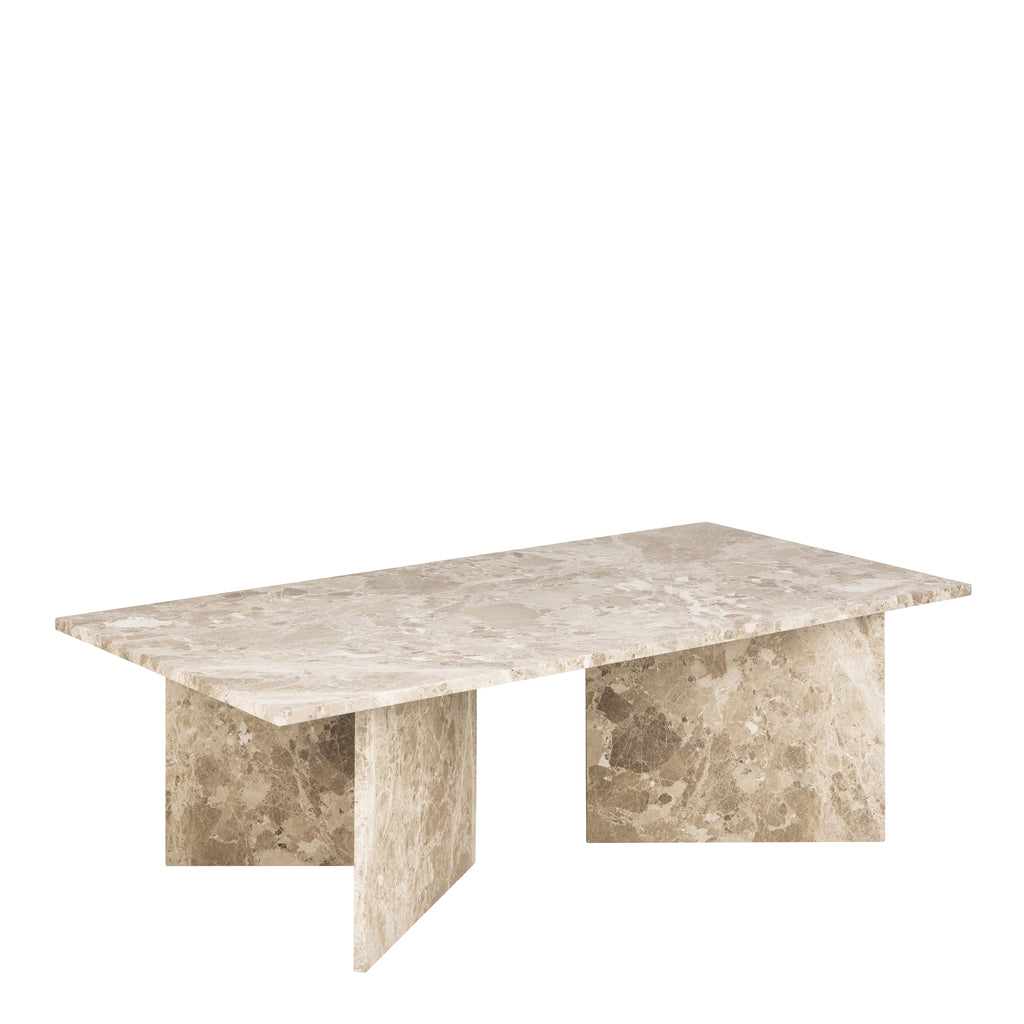 Lyra Rectangular Coffee Table with Brown Marble Top 140cm