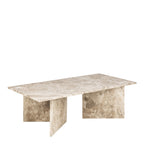Lyra Rectangular Coffee Table with Brown Marble Top 140cm