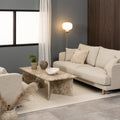 Lyra Rectangular Coffee Table with Brown Marble Top 140cm