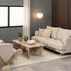 Lyra Rectangular Coffee Table with Brown Marble Top 140cm