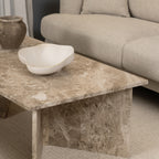 Lyra Rectangular Coffee Table with Brown Marble Top 140cm