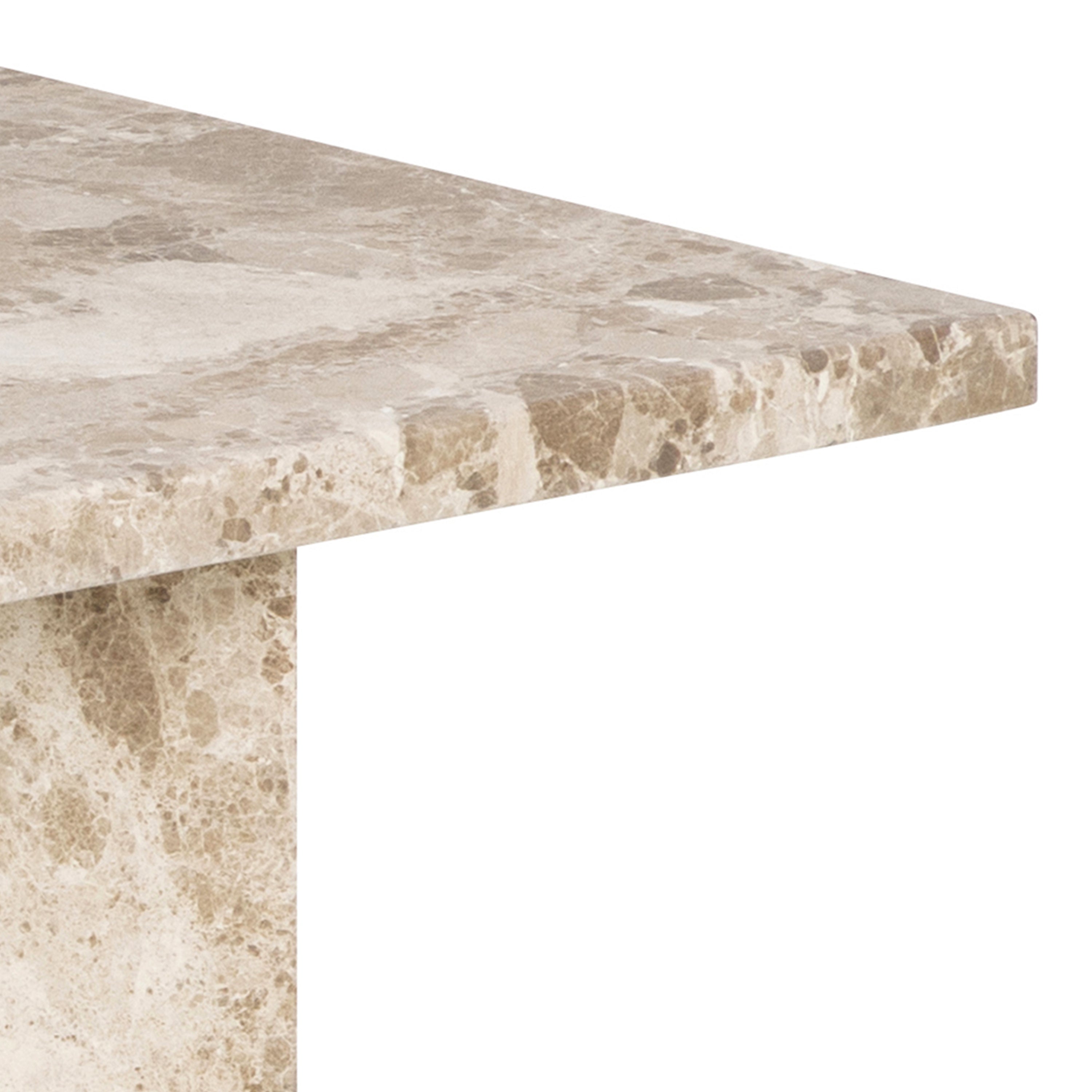 Lyra Rectangular Coffee Table with Brown Marble Top 140cm