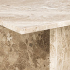 Lyra Rectangular Coffee Table with Brown Marble Top 140cm