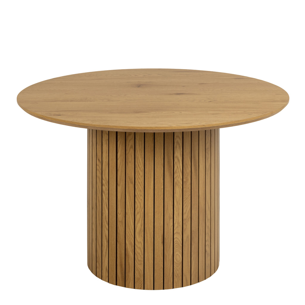 Valley Dining Table in Oak 120cm with 4 Adele Dining Chairs in Grey Fabric