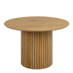 Valley Dining Table in Oak 120cm with 4 Adele Dining Chairs in Grey Fabric