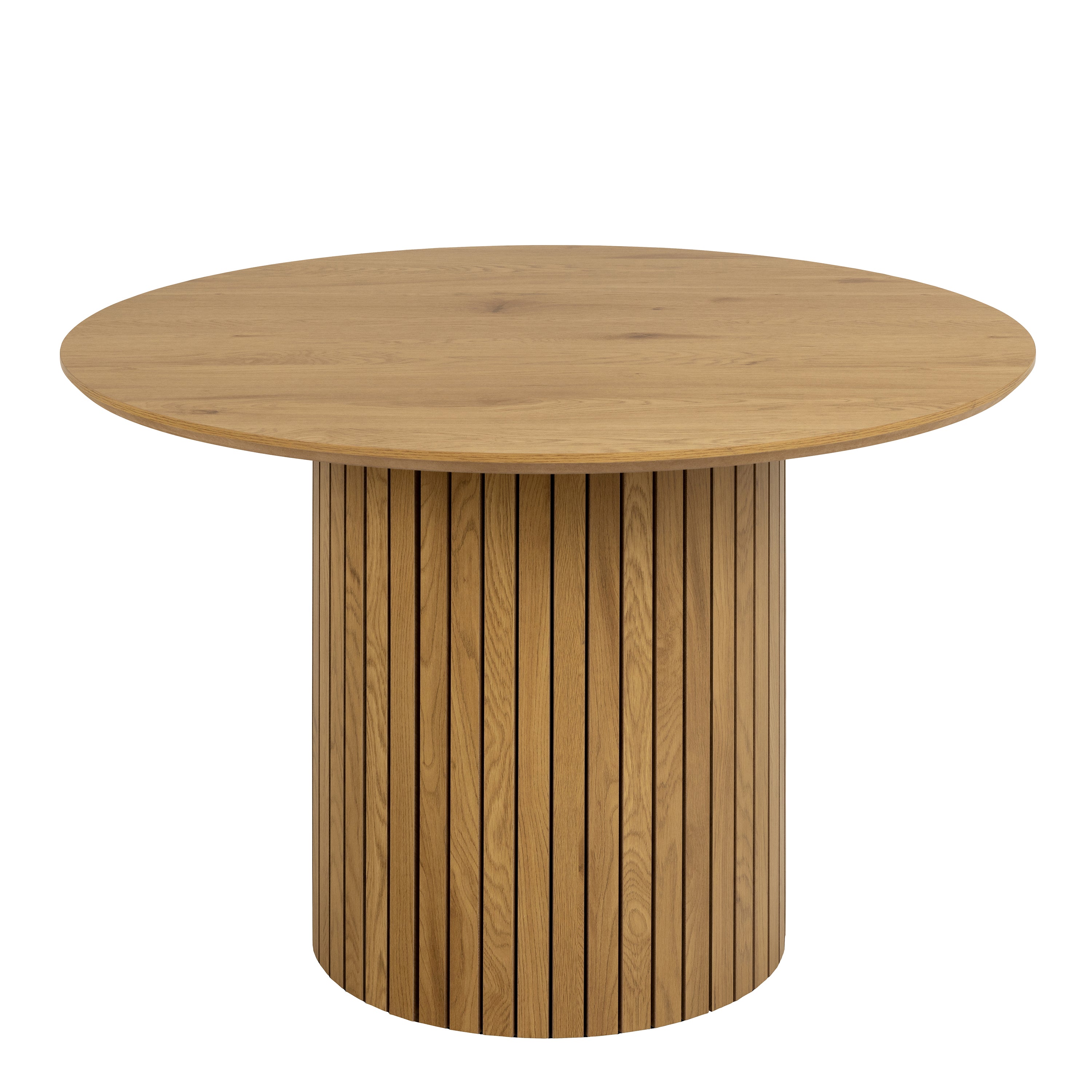Valley Dining Table in Oak 120cm with 4 Adele Dining Chairs in Grey Fabric