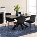 Harlow Extendable Dining Table with Ceramic Black Top 168cm