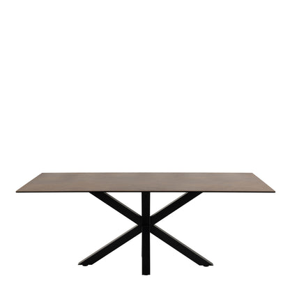Harlow Dining Table with Ceramic Rusty Brown Top 200cm