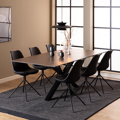Harlow Dining Table with Ceramic Rusty Brown Top 200cm