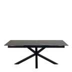 Harlow Extendable Dining Table with Ceramic Black Top 200cm