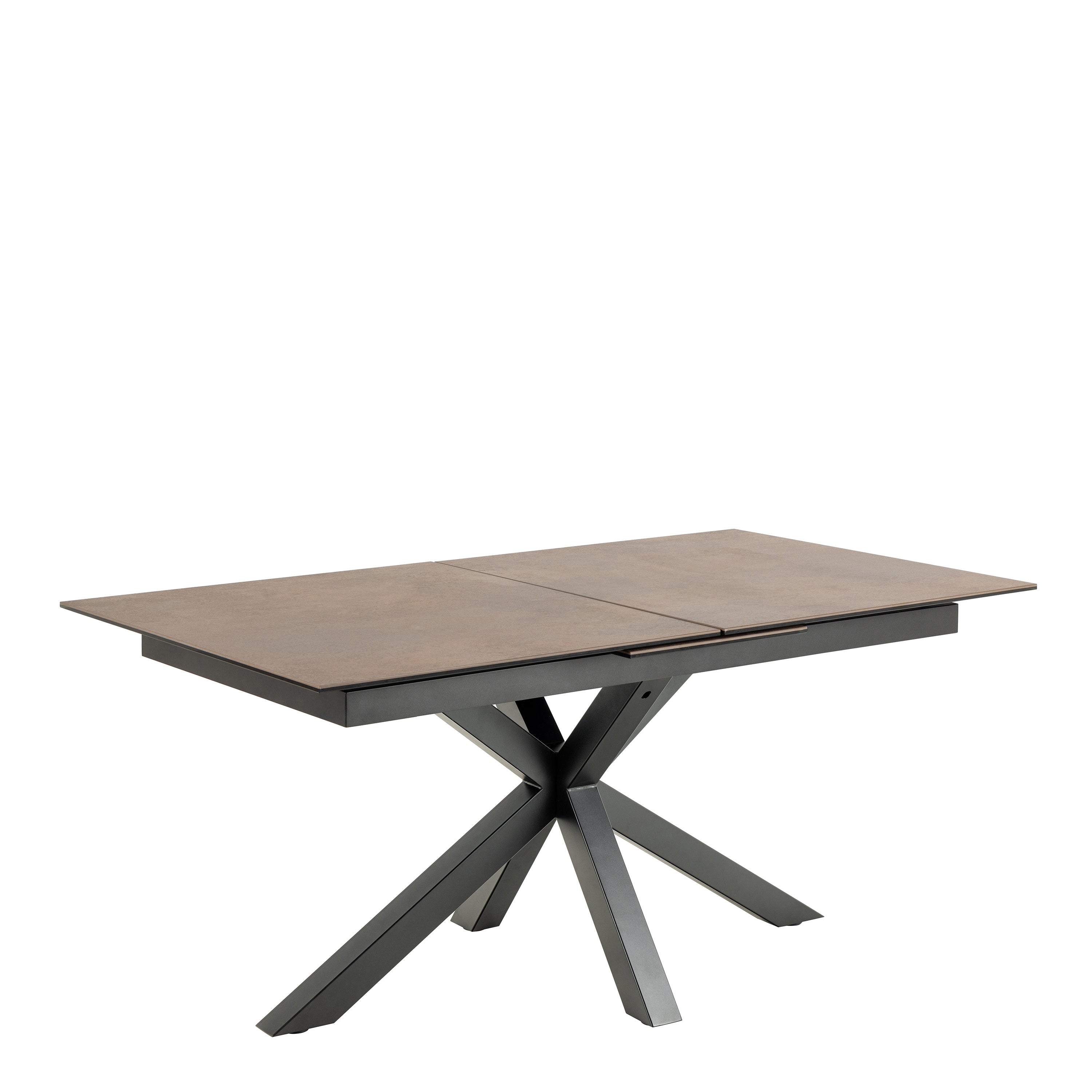 Harlow Extendable Dining Table with Ceramic Rusty Brown Top 168cm