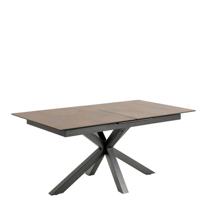 Harlow Extendable Dining Table with Ceramic Rusty Brown Top 168cm
