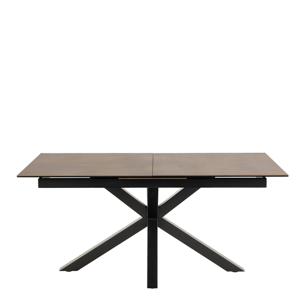 Harlow Extendable Dining Table with Ceramic Rusty Brown Top 168cm