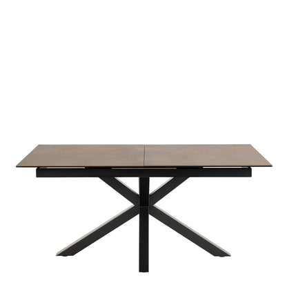 Harlow Extendable Dining Table with Ceramic Rusty Brown Top 168cm