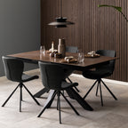 Harlow Extendable Dining Table with Ceramic Rusty Brown Top 168cm