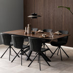 Harlow Extendable Dining Table with Ceramic Rusty Brown Top 168cm