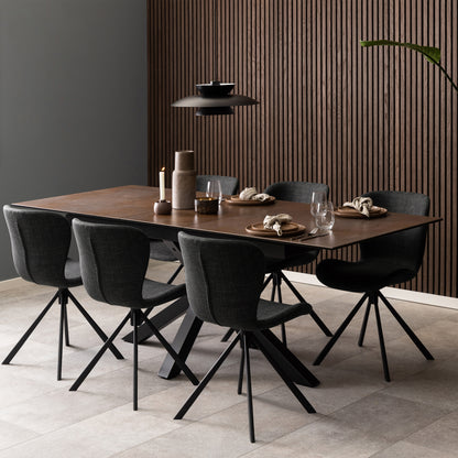 Harlow Extendable Dining Table with Ceramic Rusty Brown Top 168cm