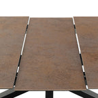 Harlow Extendable Dining Table with Ceramic Rusty Brown Top 168cm