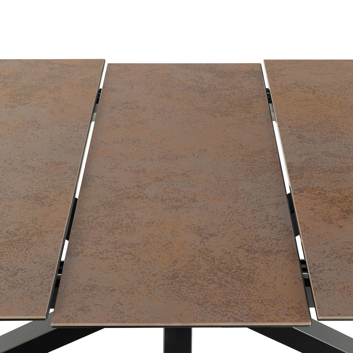 Harlow Extendable Dining Table with Ceramic Rusty Brown Top 168cm