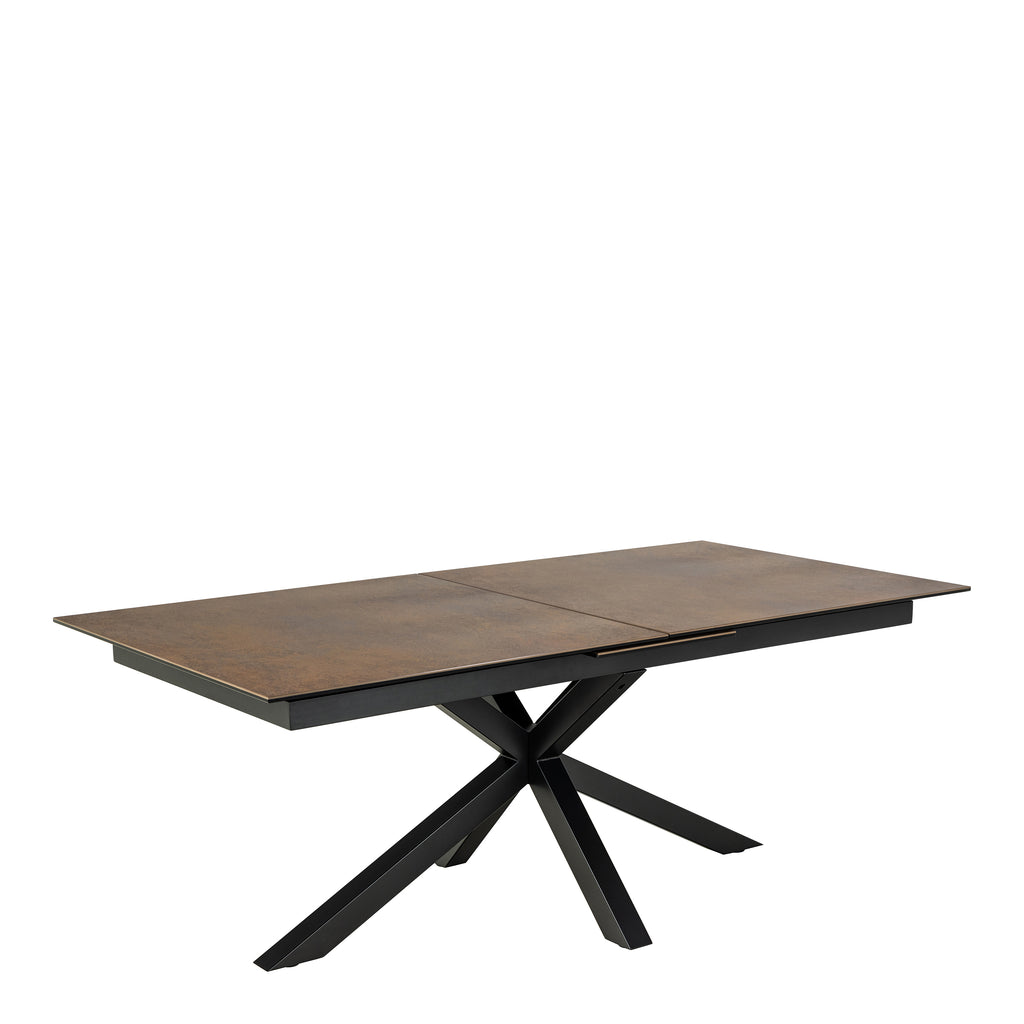 Harlow Extendable Dining Table with Ceramic Rusty Brown Top 200cm