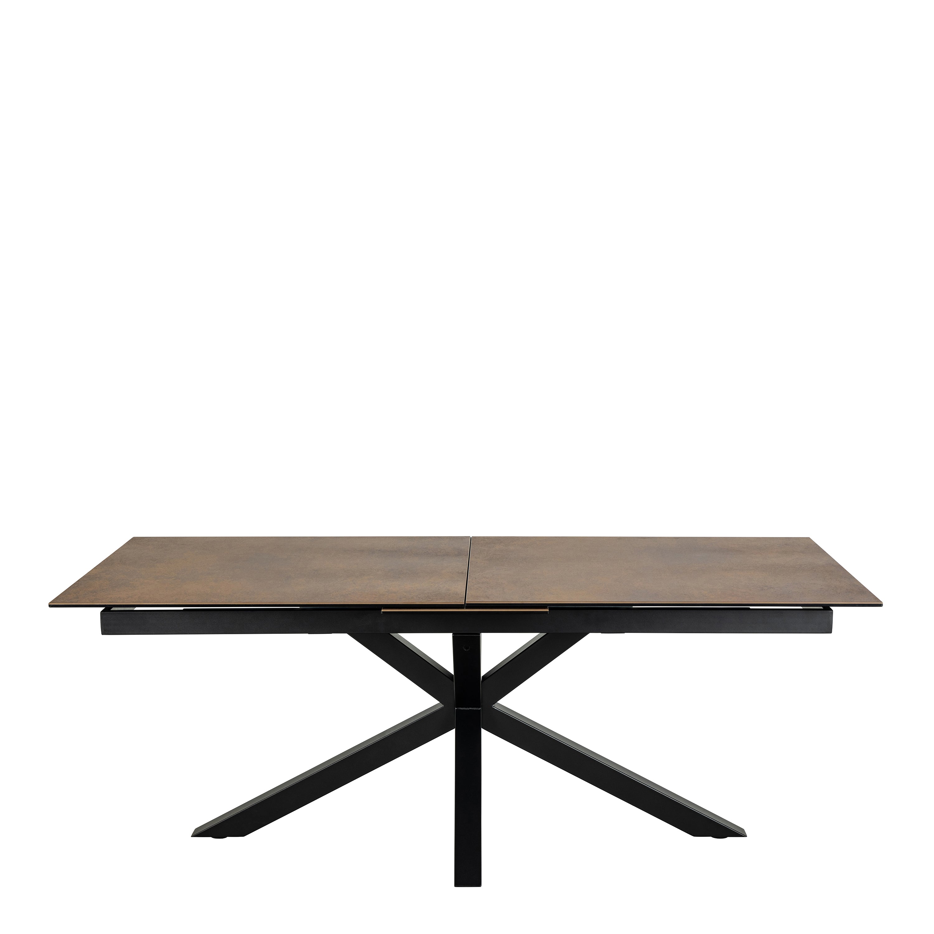 Harlow Extendable Dining Table with Ceramic Rusty Brown Top 200cm