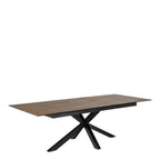 Harlow Extendable Dining Table with Ceramic Rusty Brown Top 200cm