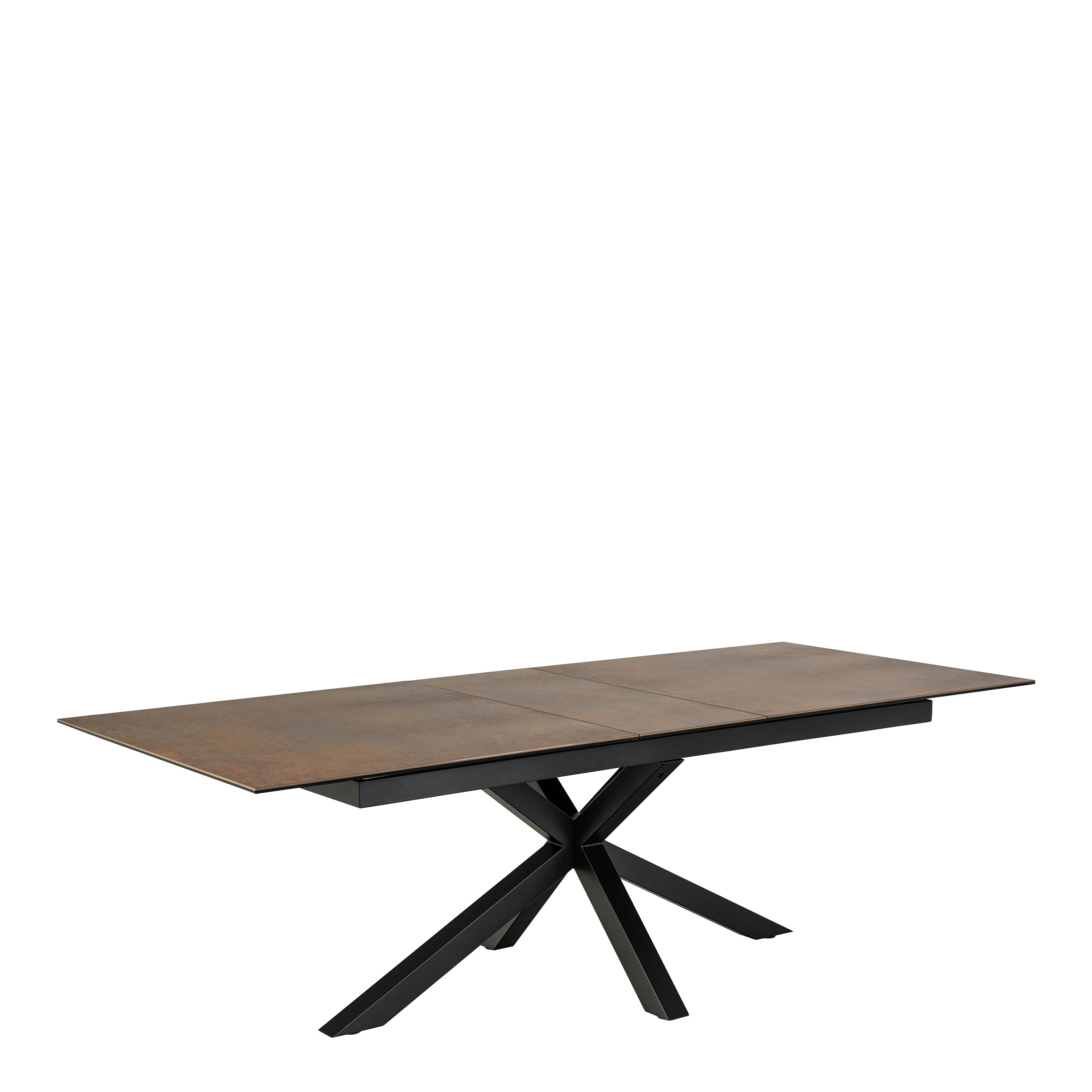 Harlow Extendable Dining Table with Ceramic Rusty Brown Top 200cm