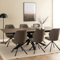 Harlow Extendable Dining Table with Ceramic Rusty Brown Top 200cm
