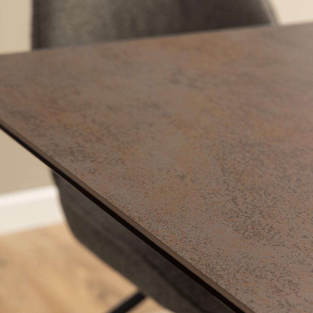 Harlow Extendable Dining Table with Ceramic Rusty Brown Top 200cm