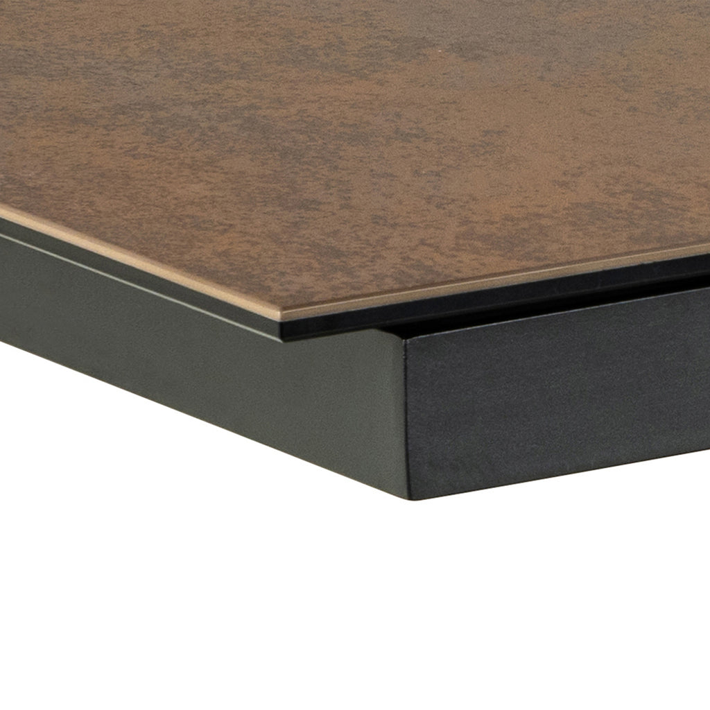 Harlow Extendable Dining Table with Ceramic Rusty Brown Top 200cm