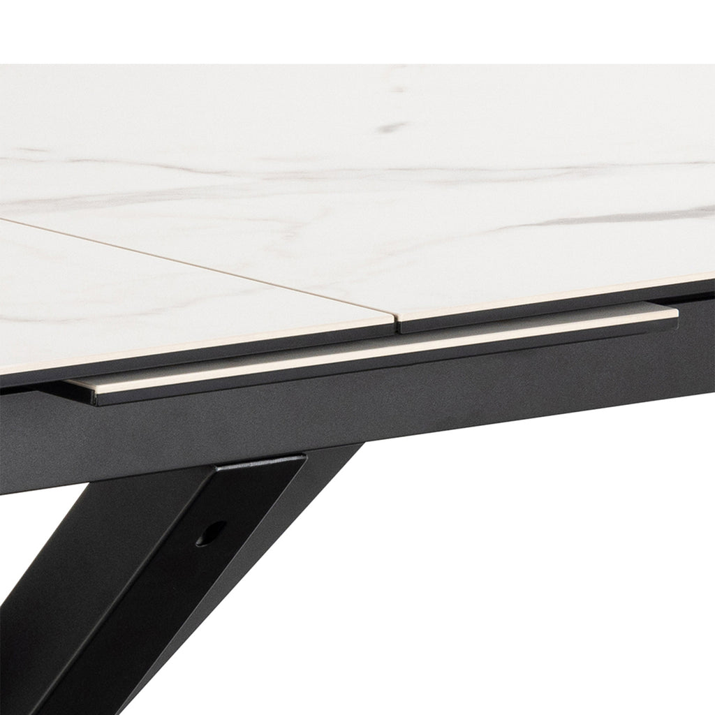 Harlow Extendable Dining Table with Ceramic White Top 168cm