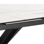 Harlow Extendable Dining Table with Ceramic White Top 168cm