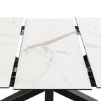 Harlow Extendable Dining Table with Ceramic White Top 168cm