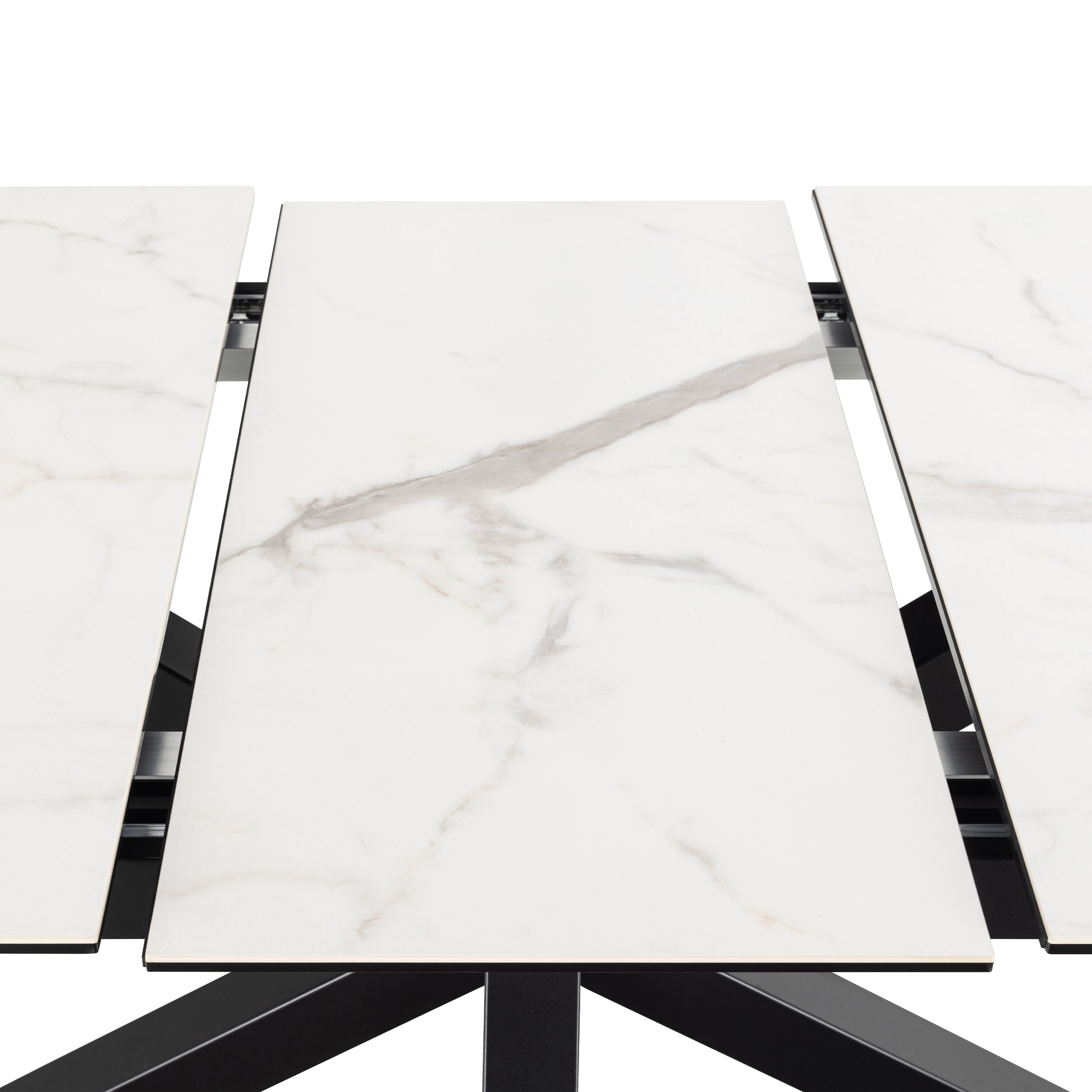 Harlow Extendable Dining Table with Ceramic White Top 168cm